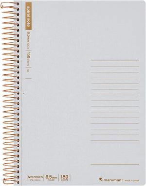 Maruman Notebooks A5 Spiral Note - 150 Sheets Lined Grey