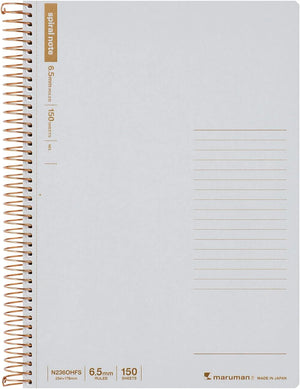 Maruman Notebooks B5 Spiral Note - 150 Sheets Lined Grey