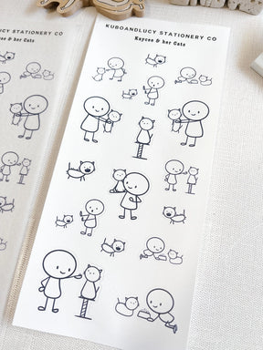 Kuboandlucy Stationery Co. Sticker Sheet - Kaycee & Her Cats