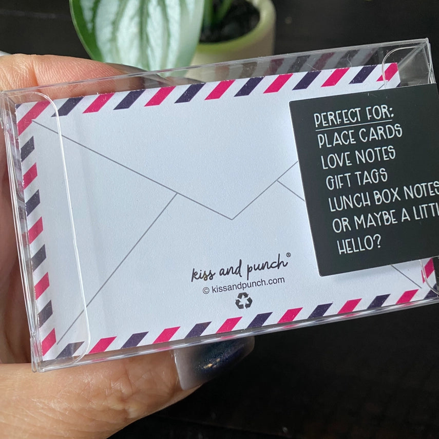 Kiss and Punch - Mini Notecard - Airmail Variation