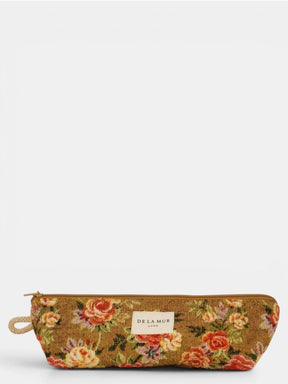De La Mur Line US Inc. - Floral Jacquard Pencil Case - Mustard & Red