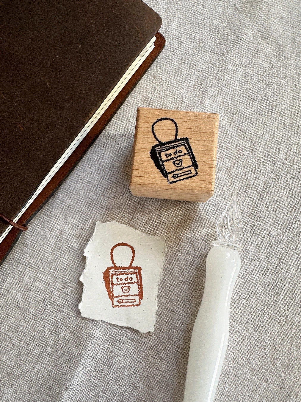 Bloom Paper Studio Wooden Stamp - Bear Log