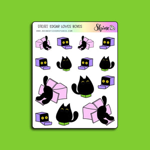 Shine Sticker Studio Sticker Sheet - Edgar Loves Boxes