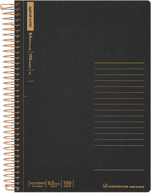 Maruman Notebooks A5 Spiral Note - 150 Sheets Lined Black