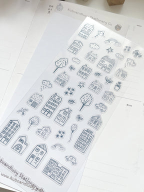 Kuboandlucy Stationery Co. Sticker Sheet - Doodle Houses