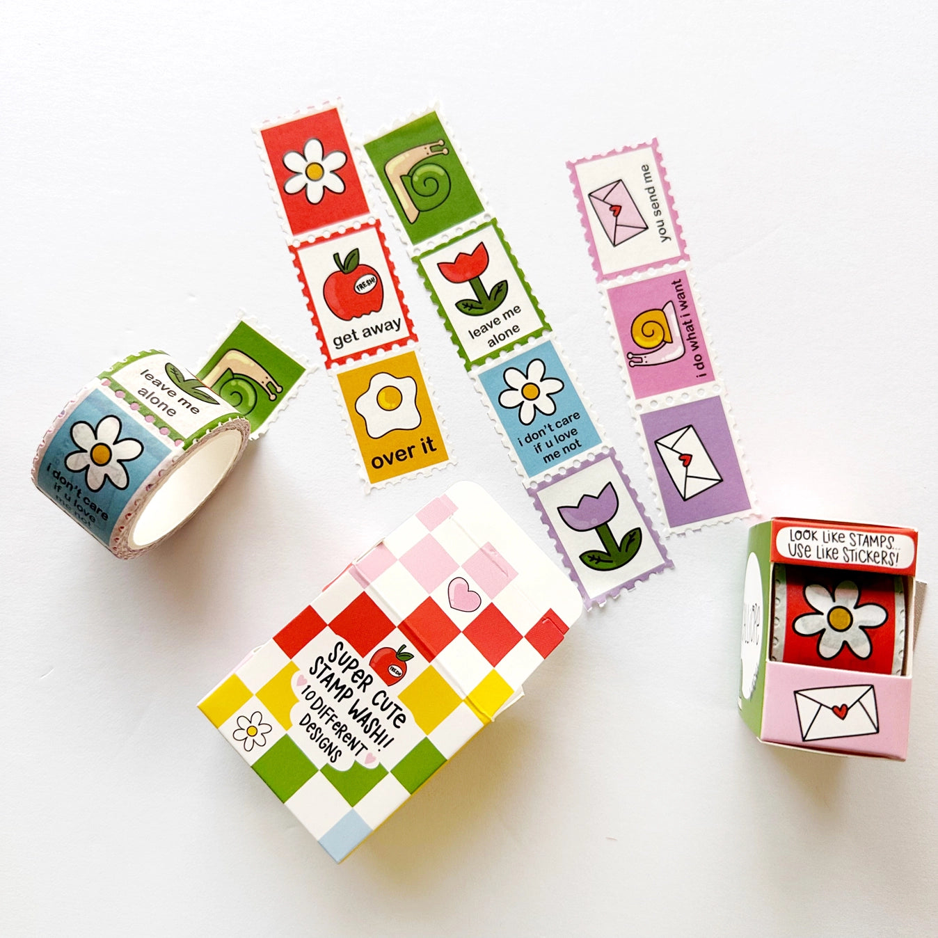 Calliope Pencil Factory - Washi tape - 15mm Cheeky Checks Faux Stage Stamp