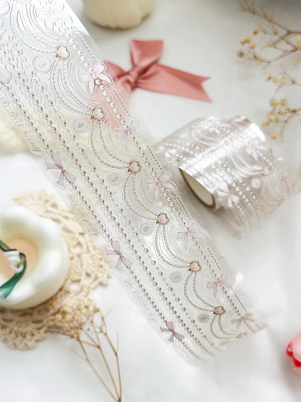 Leelajournals Pet Tape - Pearly Strings ( Pre Cut)