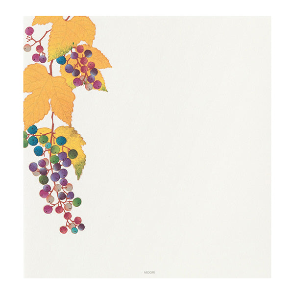 Midori Letter Pad - Four Designs Autumn Fruits 033