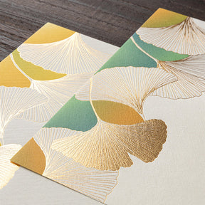 Midori Letter Pad - Foil Stamped Ginkgo Leaf 035