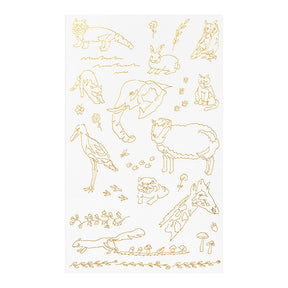 Midori Foil Transfer Stationery Stickers - Land Animals