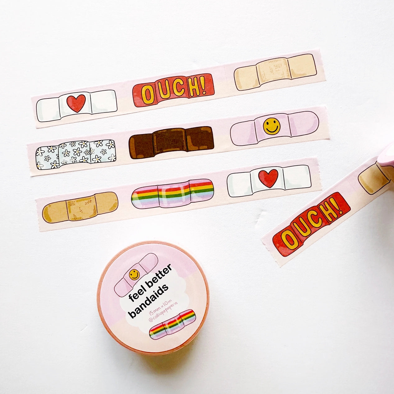 Calliope Pencil Factory - Washi tape - 15mm Feel Better Bandaids Washi Tape