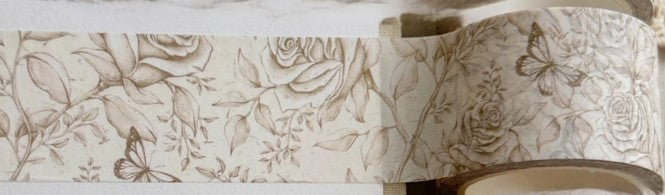 Leelajournals Washi Tape - White Rose & Butterflies