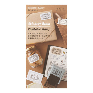 Midori Paintable Rotating Stamp Stickers Book - Natural Color
