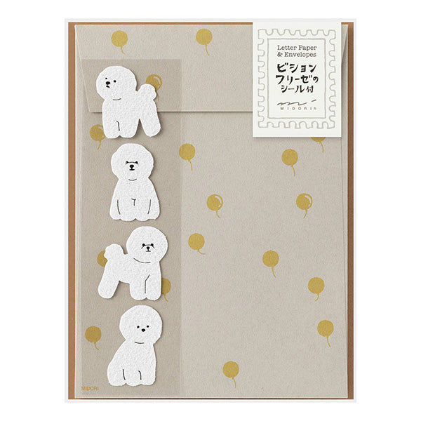 Midori Mini Letter Set with Stickers - Bichon Frise