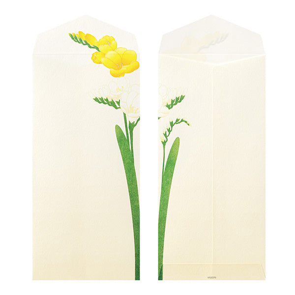 Midori Envelopes 158 Four Designs Spring Flower White