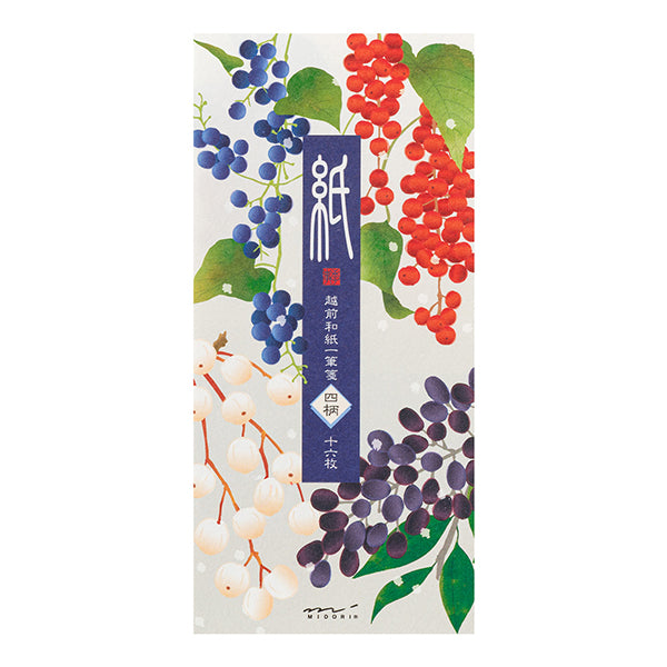 Midori Message Letter Pad 596 Four Designs Winter Fruit