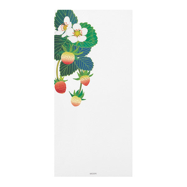 Midori Message Letter Pad 600 Foil Stamping Strawberry