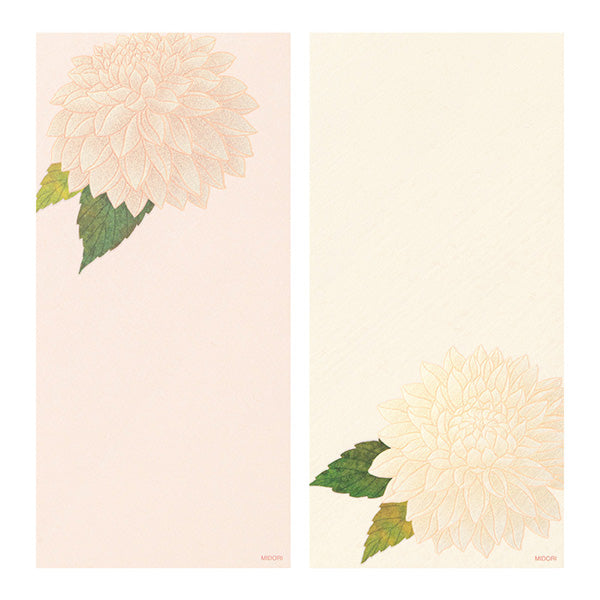 Midori Message Pad - Silk Printing Dahlia Pattern 611