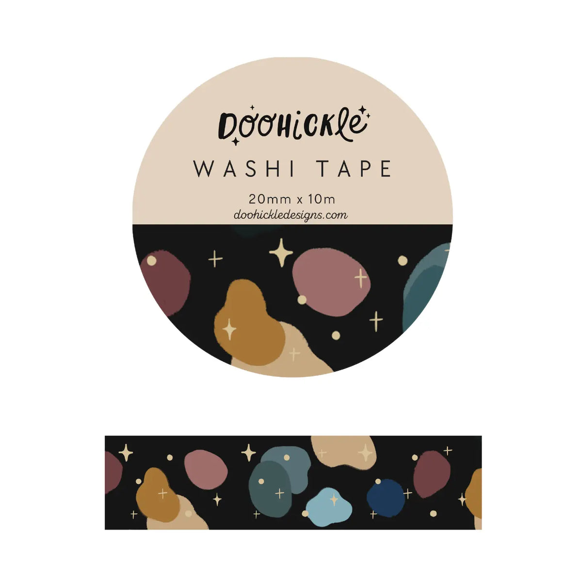 Doohickle Designs - Washi Tape - Color Splotch with Gold Foil Stars