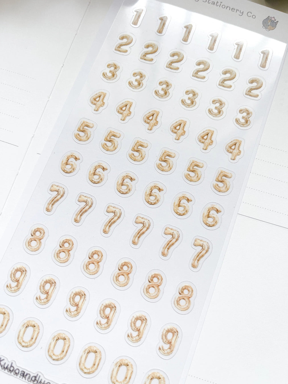 Kuboandlucy Stationery Co. Sticker Sheet - Gold Balloon Numbers