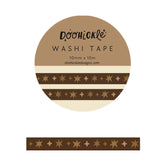 Doohickle Designs - Washi Tape - Mocha Brown Wonky Stars