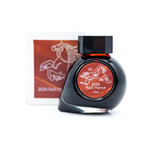 A 15ml bottle of Red Horse ink with a black cap and a red label featuring a white horse illustration, shown with its product box on a white background.