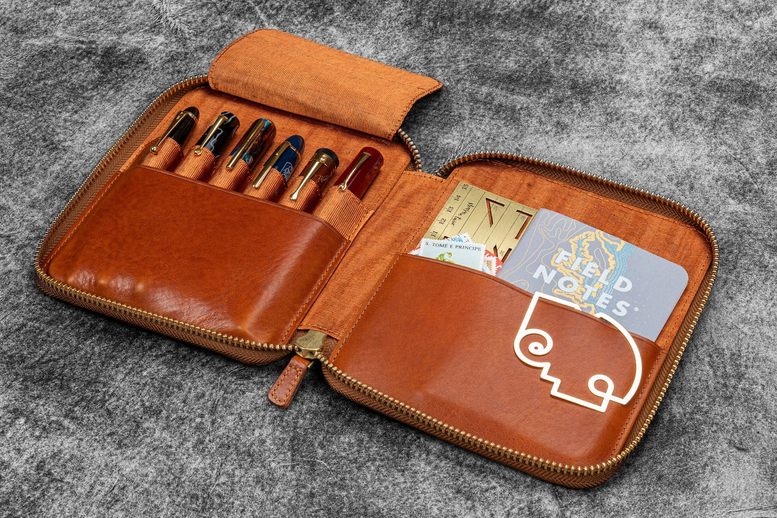 Galen Leather Co. Legacy Zip Pen Case - A6 6 Pen