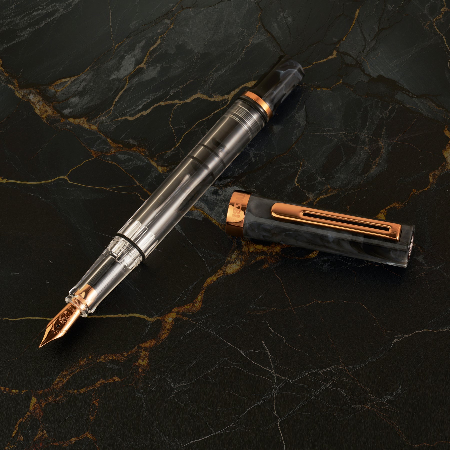 TWSBI ECO - Black Marble w/Bronze Fountain
