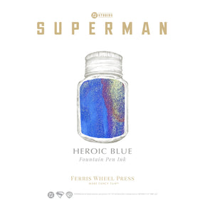 Ferris Wheel Press  - Superman Heroic Blue Ink