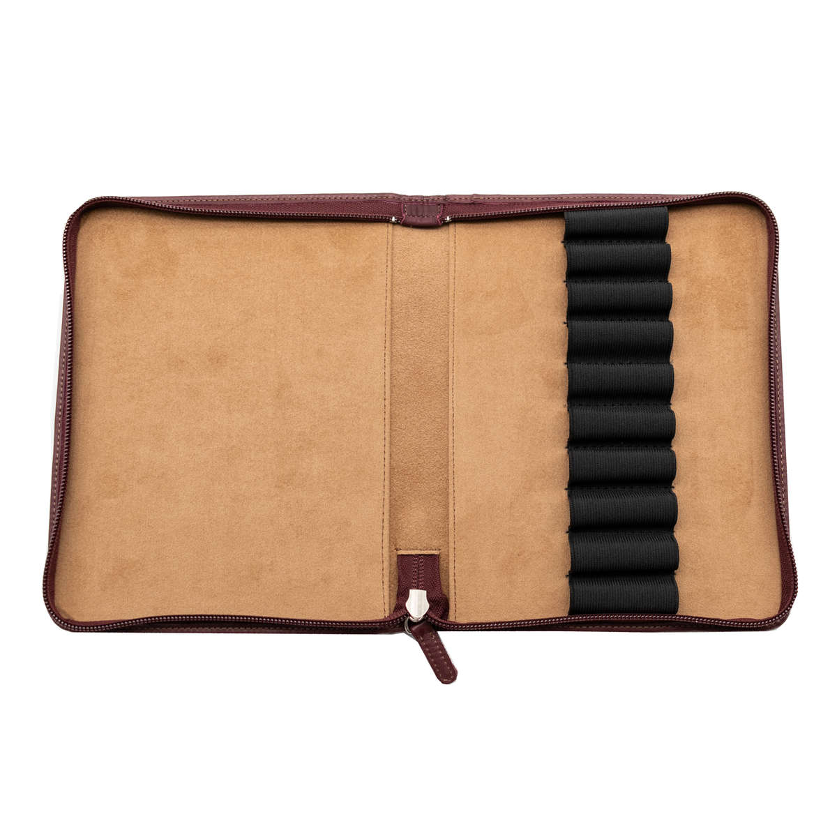 Nagasawa Leather 10 Pen Zip Case - Bordeaux