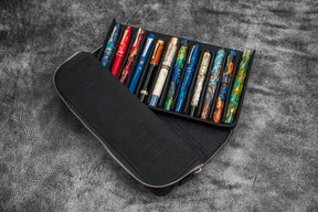 Galen Leather Co. Zipper Magnum Opus 12 Slot Hard Pen Case - Black