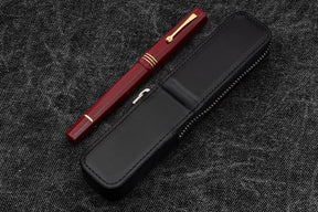 Galen Leather Co. Zipper Magnum Opus Single Slot Hard Pen Case - Black