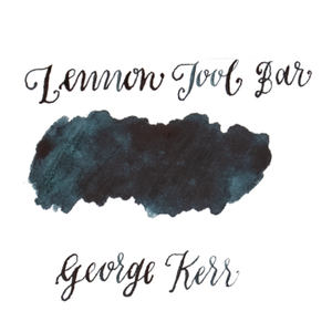 Dark teal-black ink swatch on a white background. Lennon Tool Bar 'George Kerr'