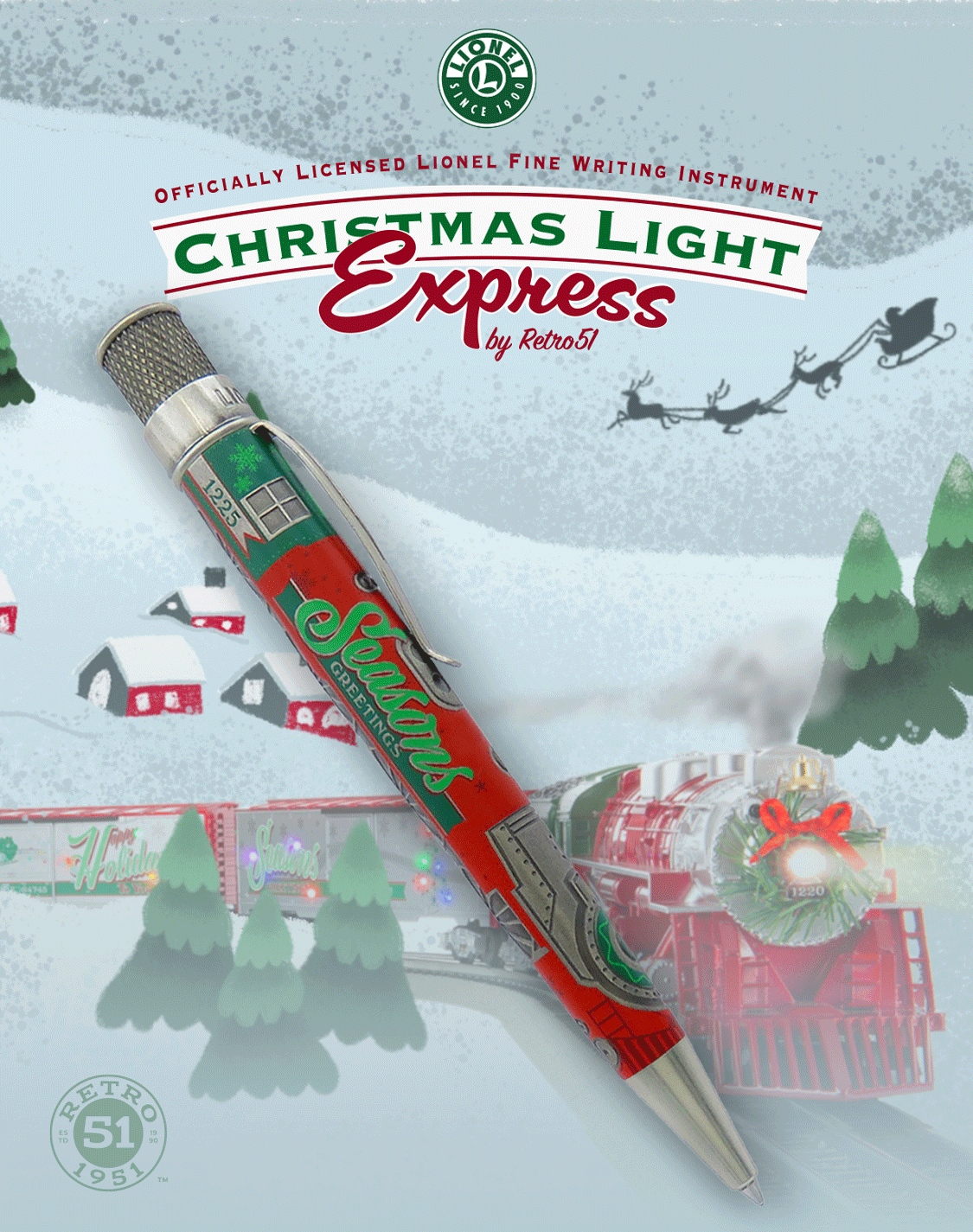 Retro 1951 Lionel Trains - Christmas Light Express Rollerball