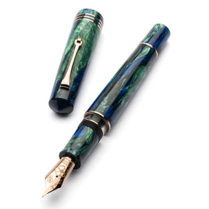Leonardo Momento Zero Grande 2.0 - Fiordaliso Blue Rose Gold Trim #8 14kt nib