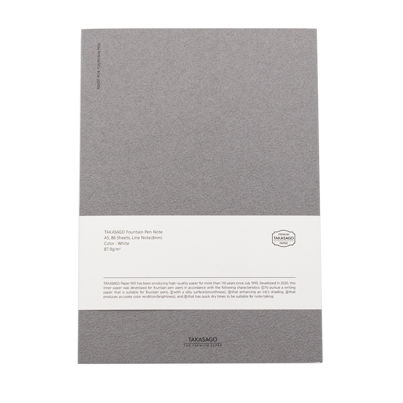 Dominant Industry - Takasago Notebook - Grey A5 8mm Line