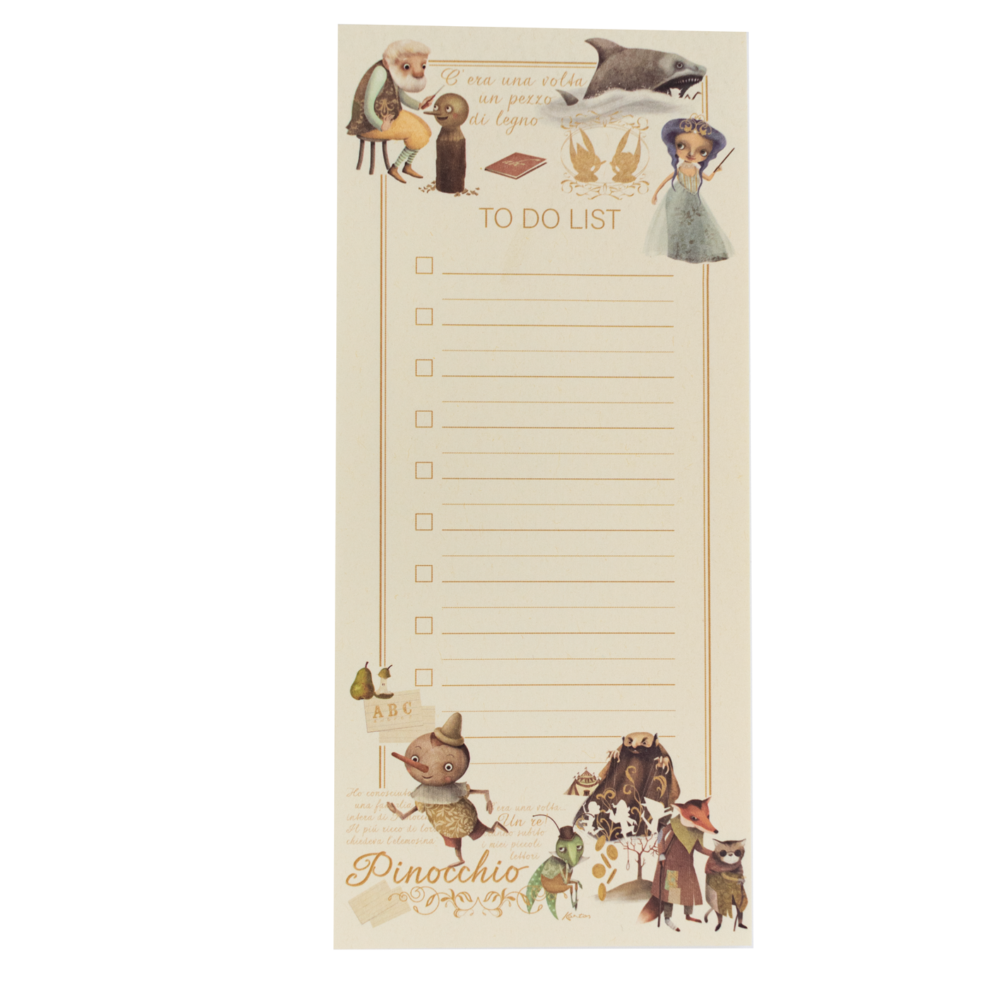 San Lorenzo To Do List Memo Pad - Pinocchio