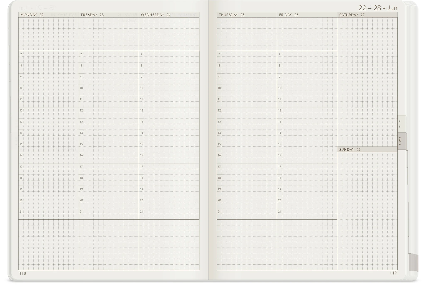 Wonderland222 2026 B6 Weekly Planner - All-in-One - Stacked Weekends