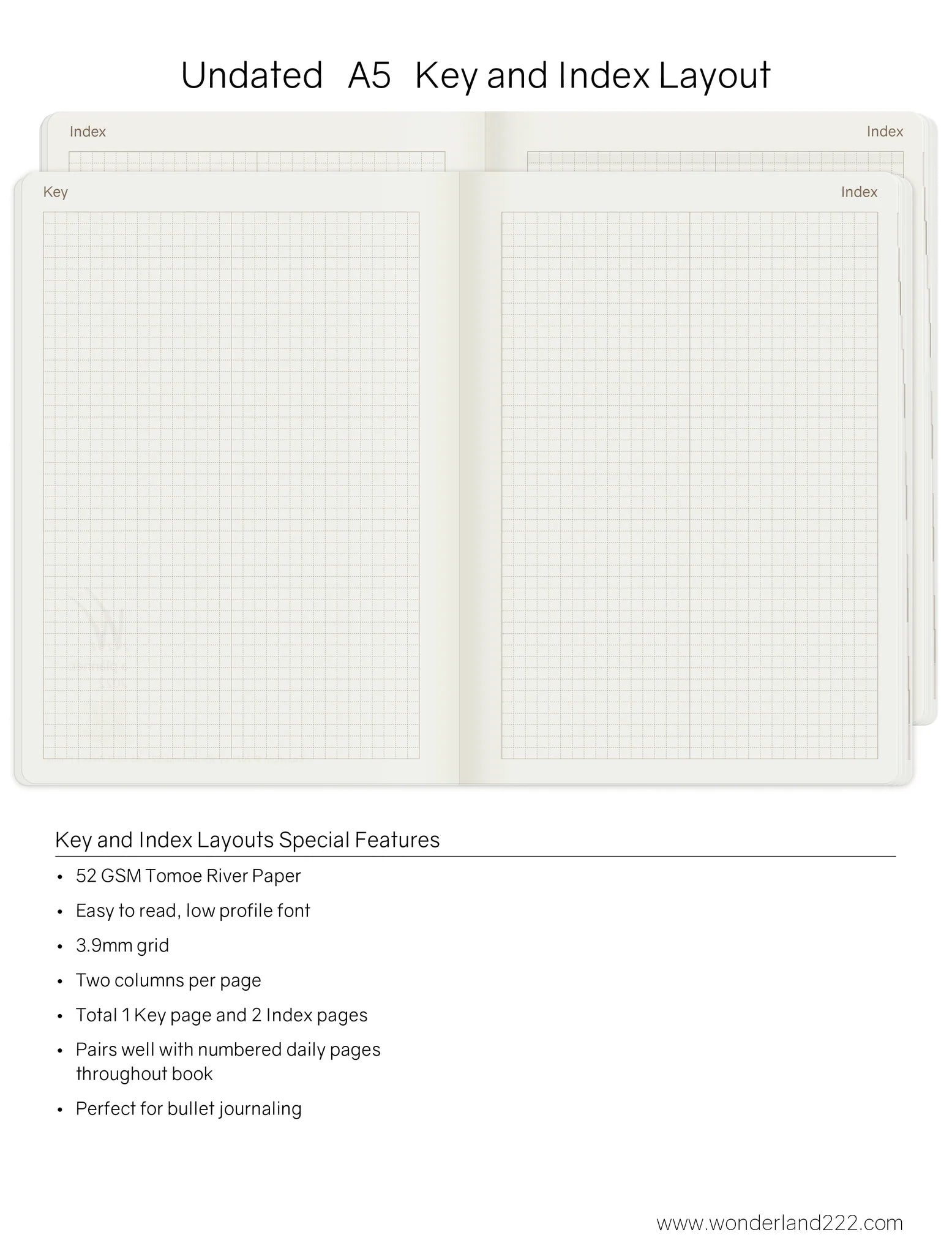 Wonderland222 Undated Weekly Planner A5 - Core - Stacked Weekends v.1