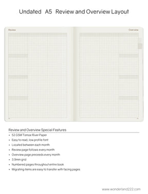 Wonderland222 Undated Weekly Planner A5 - Core - Stacked Weekends v.1