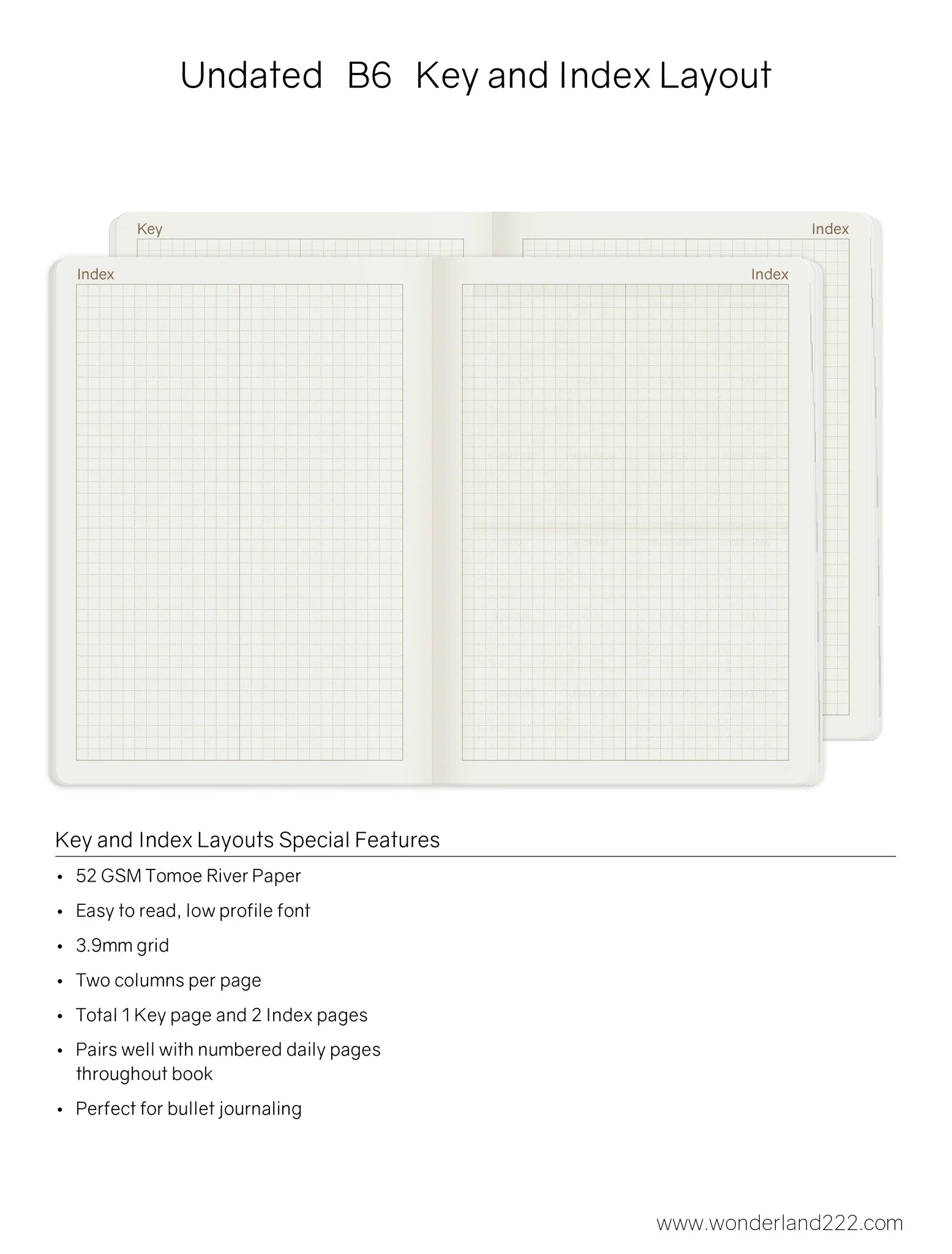 Wonderland222 Undated Weekly Planner B6 - Core - Stacked Weekends