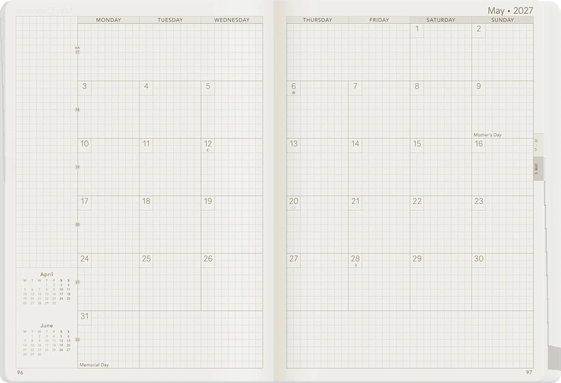 Wonderland22 2027 A5 Weekly Planner - Core - Unstacked Weekends