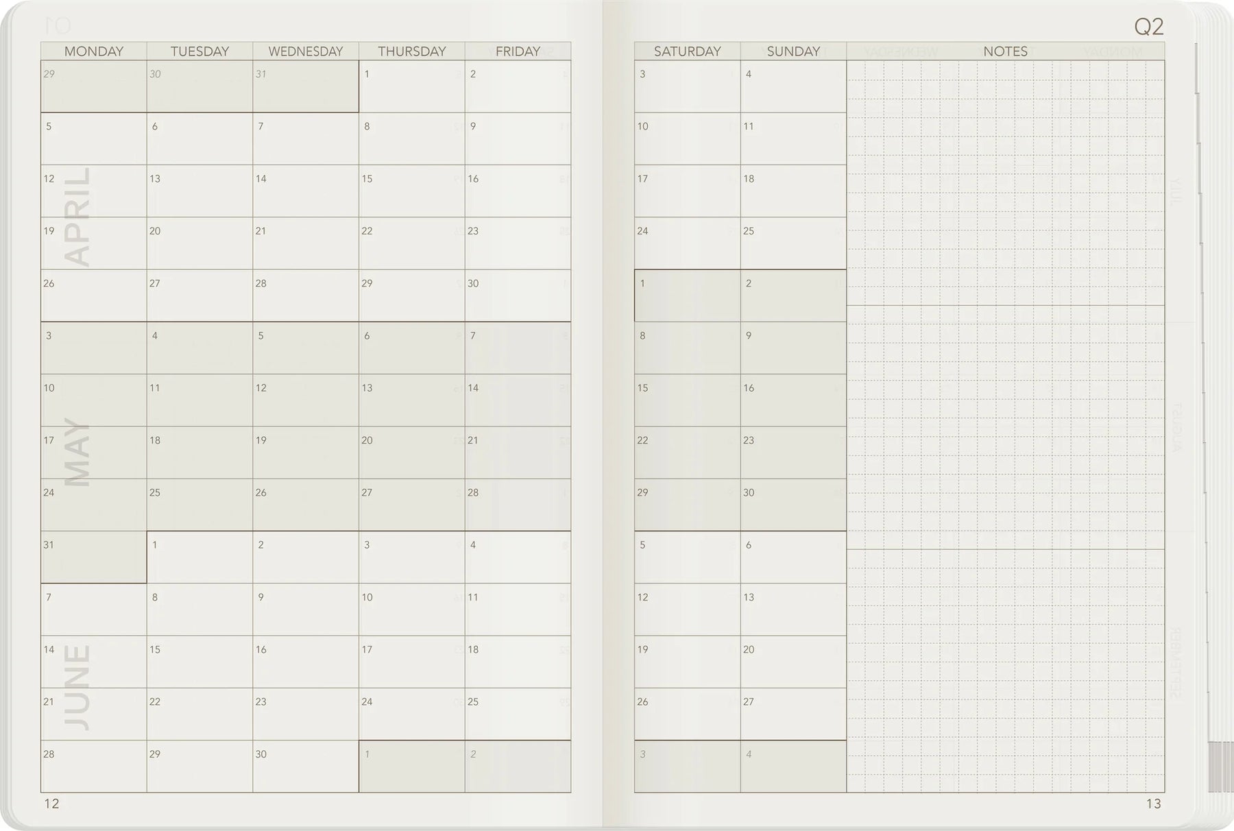 Wonderland22 2027 A5 Weekly Planner - All-in-One - Stacked Weekends