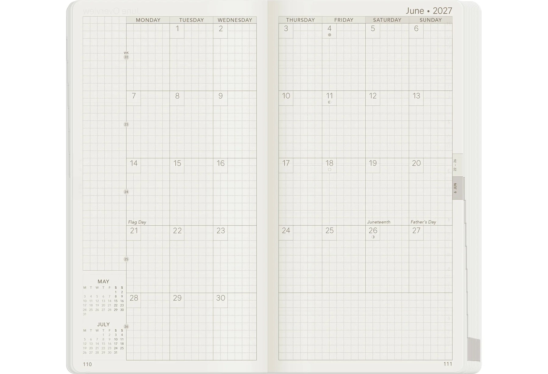 Wonderland22 2027 W1 Weekly Planner - Core - Horizontal