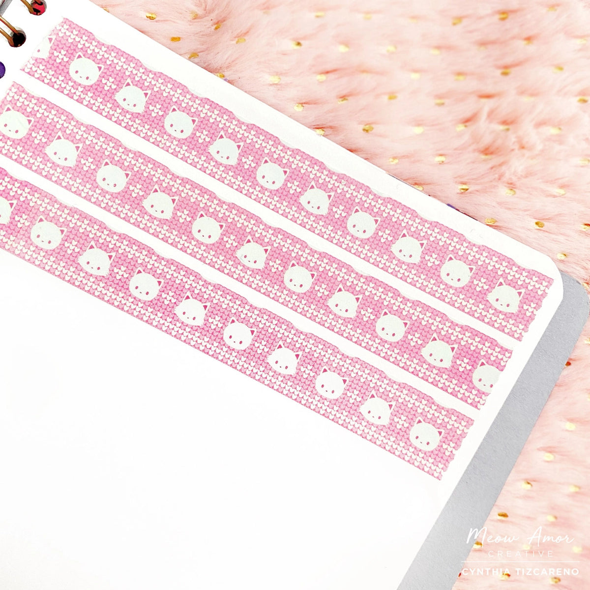Meow Amor Creative Washi Tape - Pink Christmas Cat
