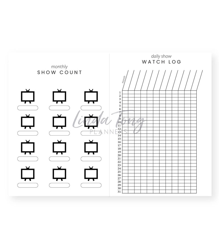 Linda Tong Planners - Tv + Movie Journal Pink