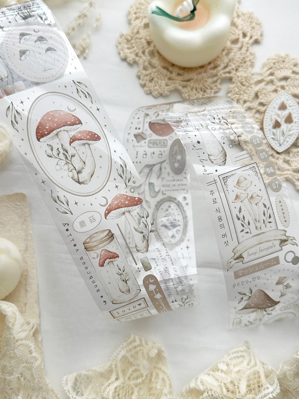 Leelajournals Pet Tape - Fungi Fairytale Gloss ( Pre Cut)