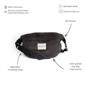 De La Mur Line US Inc. - Corduroy Fanny Pack - Charcoal Gray