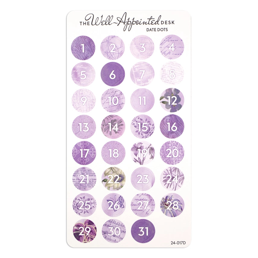 The Well Appointed Desk - Date Dots Sticker Sheet