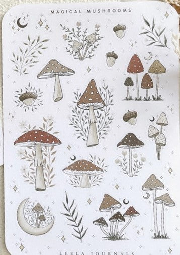 Leelajournals Sticker Sheet - Magical Mushrooms